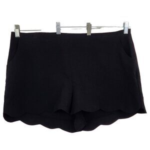 ASOS Shorts Women's Plus Size 18 High Rise Scallop Hem‎ Side Zip Black